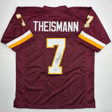 Camiseta de fútbol borgoña autografiada/firmada de Joe Theismann 83 MVP Washington Beckett BAS COA