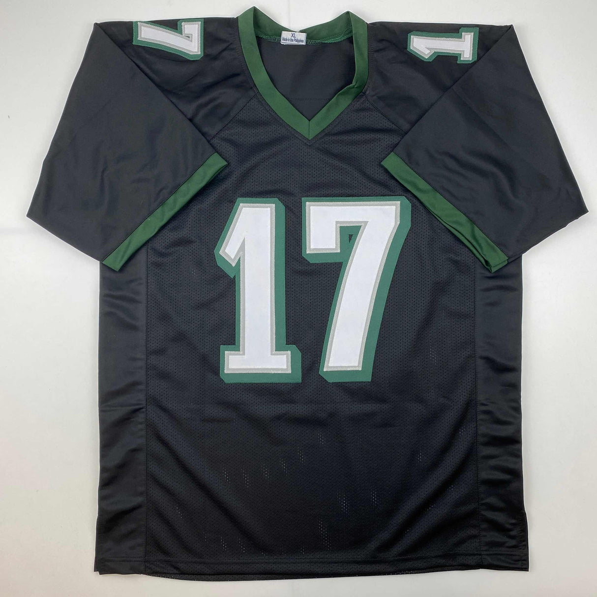 Camiseta de fútbol negra de Filadelfia autografiada/firmada por Nakobe Dean (JSA COA)