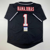 Camiseta negra de Ultimate Fighting de Thug Rose Namajunas UFC MMA autografiada/firmada con certificado de autenticidad de PSA/ADN
