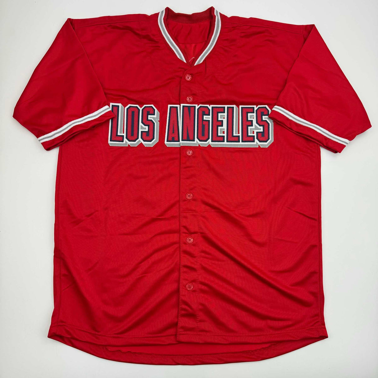Camiseta de béisbol roja de Anaheim de Los Ángeles, autografiada y firmada por Logan O'Hoppe, Beckett BAS COA