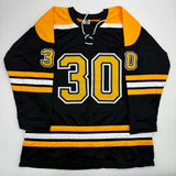 Autographed/Signed Tim Thomas Boston Black Hockey Jersey JSA COA