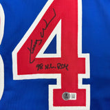 Autographed/Signed Kerry Wood 98 ROY Chicago Blue Baseball Jersey Beckett BAS COA