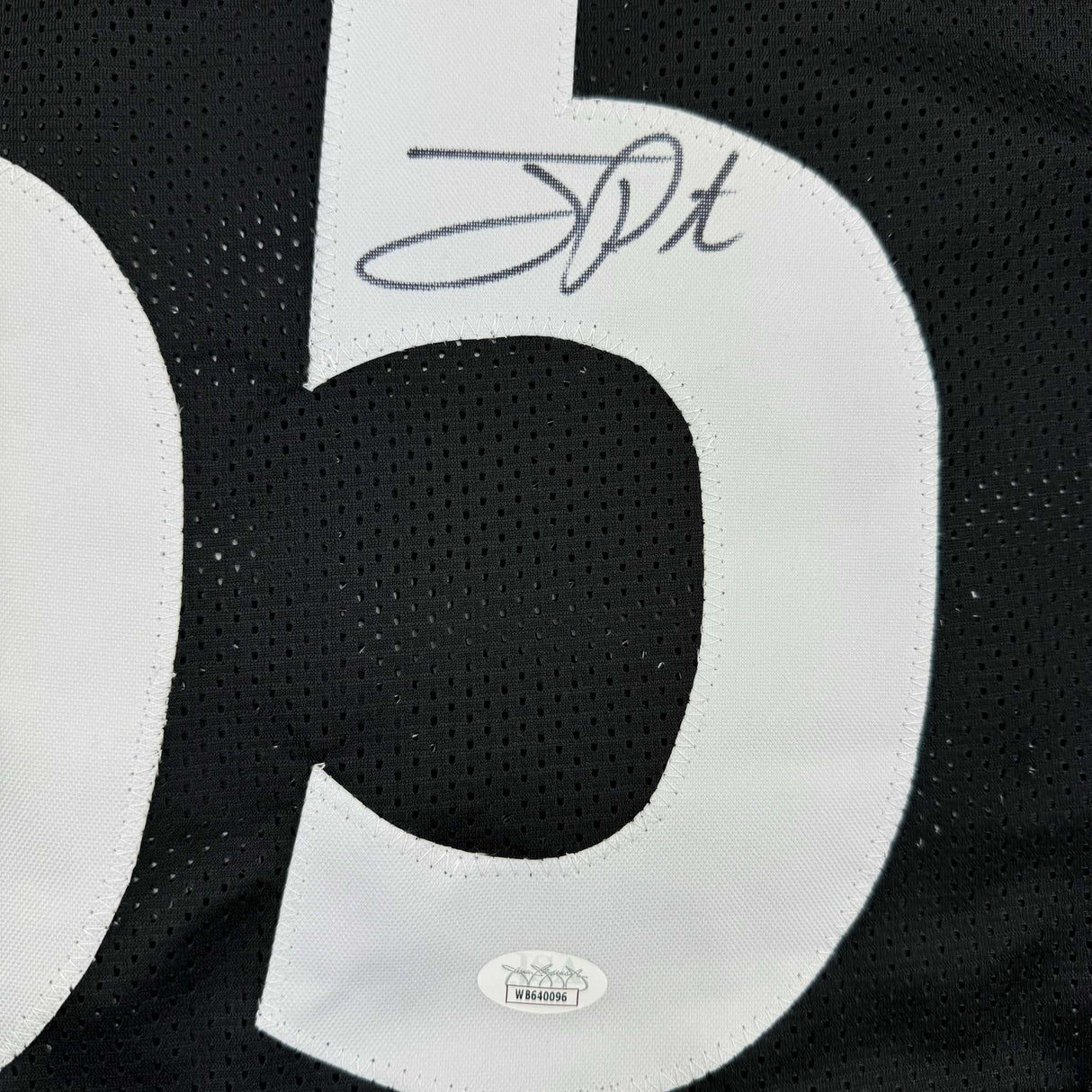 Framed Autographed/Signed Joey Porter Sr. 35x39 Pittsburgh Black Football Jersey JSA COA