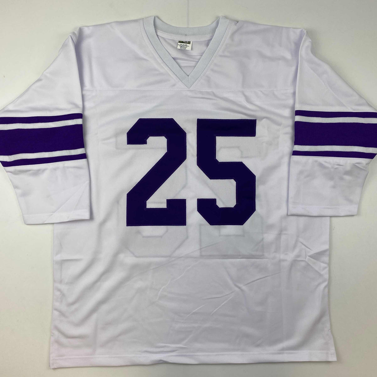 Camiseta de fútbol americano universitario autografiada/firmada YA YA con título inscrito Geaux Tigers LSU blanca JSA COA