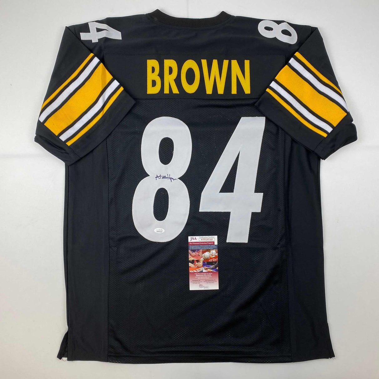 Camiseta de fútbol americano negra de Pittsburgh autografiada/firmada por Antonio Brown (JSA COA)