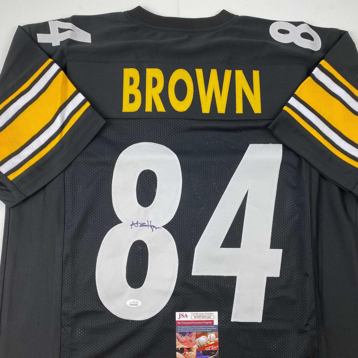 Camiseta de fútbol americano negra de Pittsburgh autografiada/firmada por Antonio Brown (JSA COA)