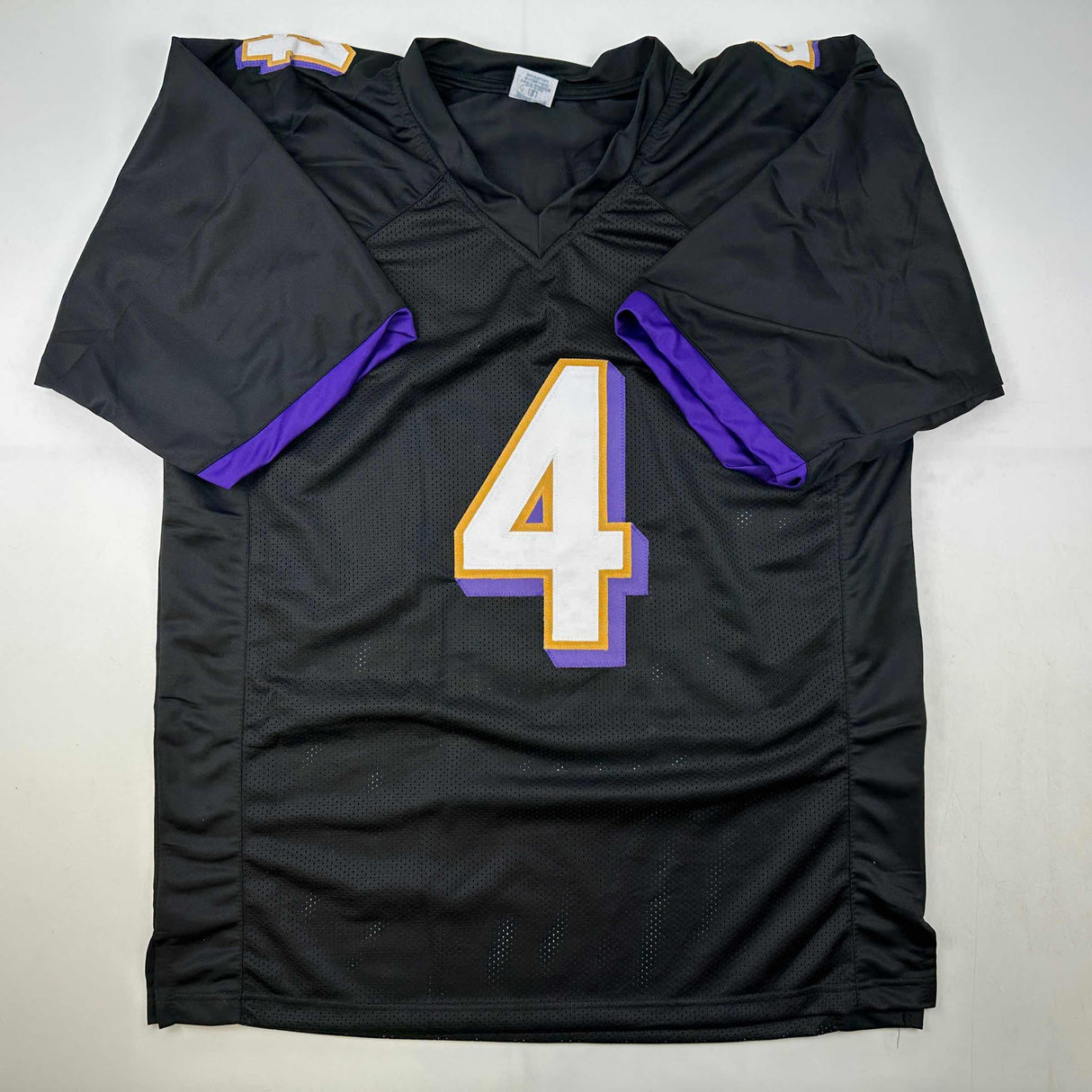 Camiseta de fútbol negra de Baltimore autografiada/firmada por Zay Flowers (JSA COA)