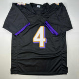 Camiseta de fútbol negra de Baltimore autografiada/firmada por Zay Flowers (JSA COA)