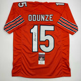 Camiseta de fútbol naranja de Chicago de Rome Odunze autografiada/firmada JSA COA