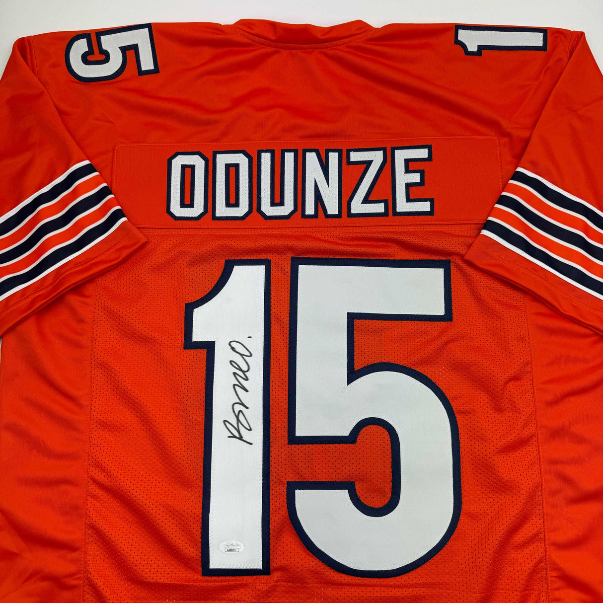 Camiseta de fútbol naranja de Chicago de Rome Odunze autografiada/firmada JSA COA