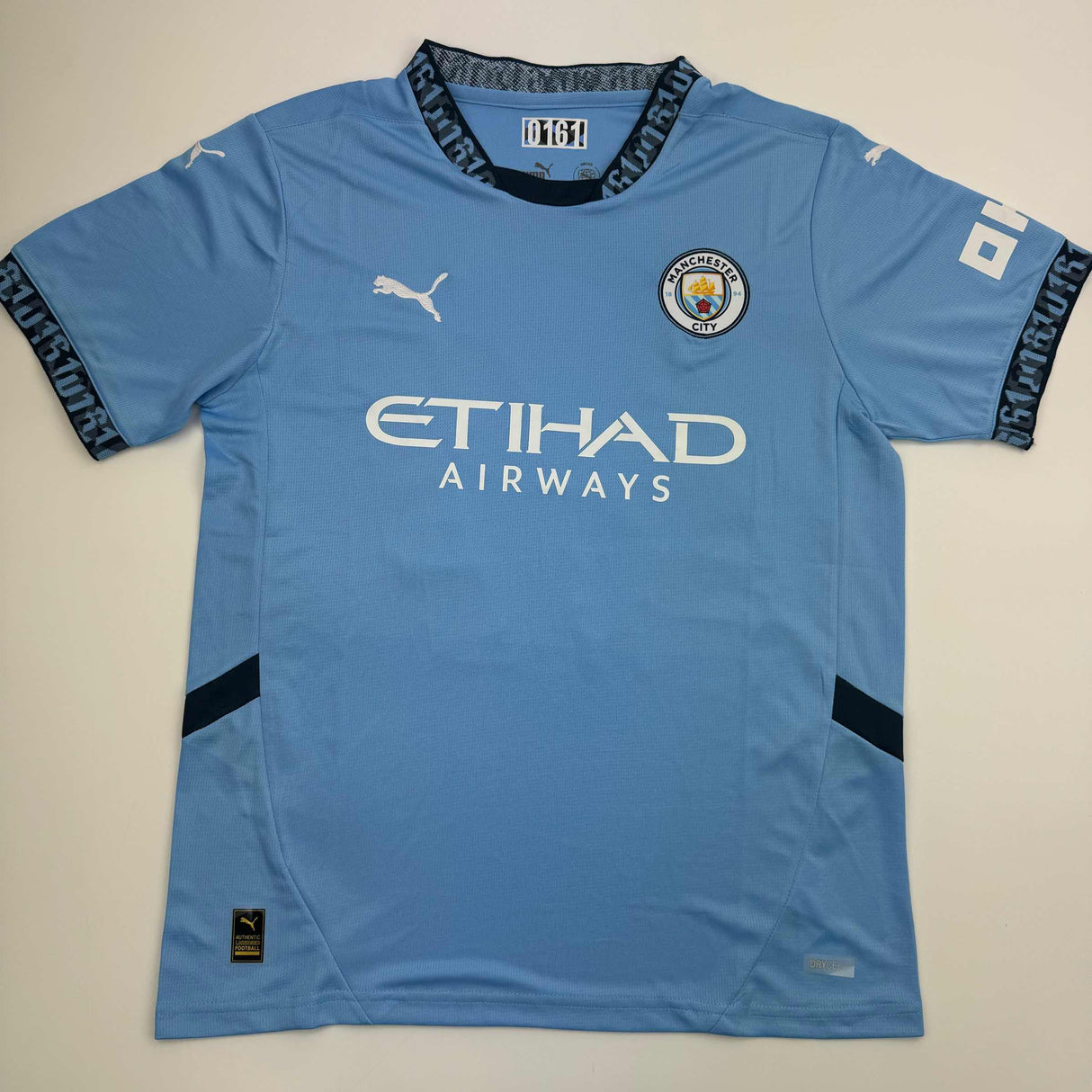 Camiseta de fútbol azul del Manchester City autografiada/firmada por Phil Foden Beckett BAS COA #3
