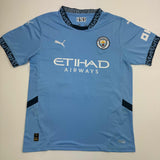 Camiseta de fútbol azul del Manchester City autografiada/firmada por Phil Foden Beckett BAS COA #3