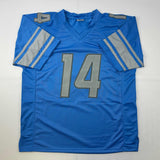Autographed/Signed Amon-Ra St. Brown Detroit Blue Football Jersey Beckett BAS COA
