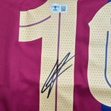 Camiseta de fútbol azul del FC Barcelona autografiada/firmada por Lamine Yamal Beckett BAS COA
