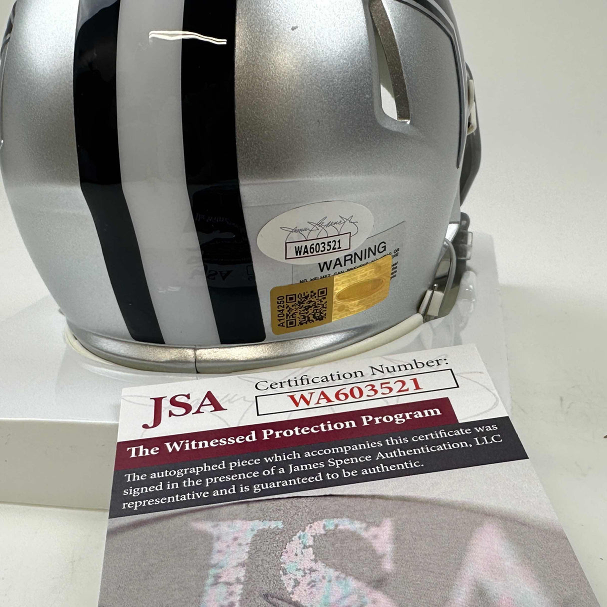 Casco de fútbol americano en miniatura de los Dallas Cowboys autografiado/firmado por Jay Novacek (JSA COA)