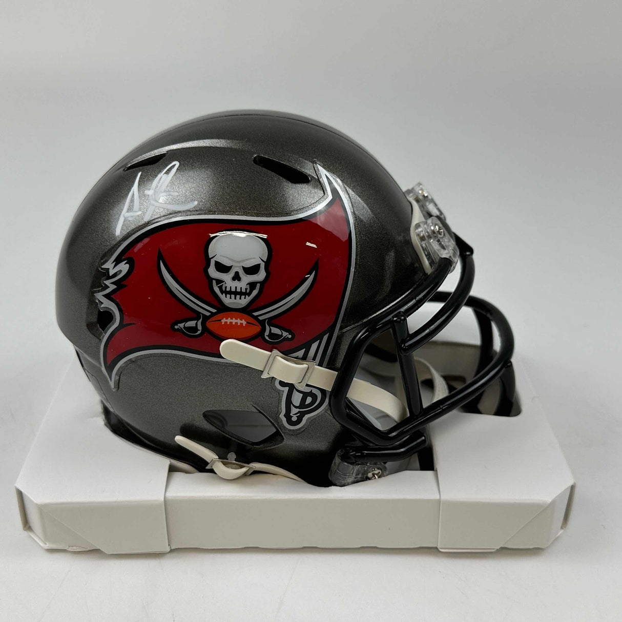 Casco de fútbol americano en miniatura Beckett BAS COA de los Tampa Bay Buccaneers autografiado/firmado por Simeon Rice