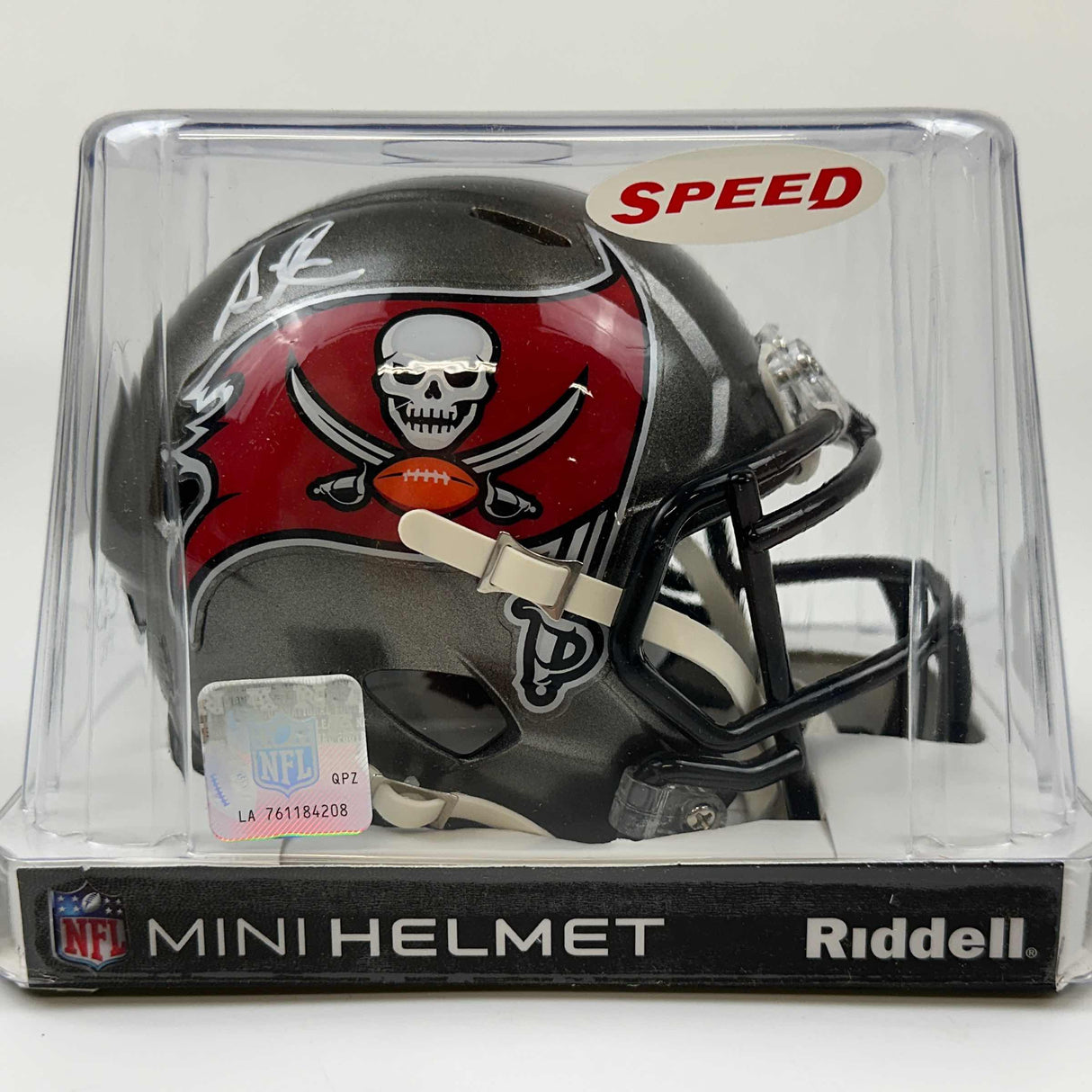 Casco de fútbol americano en miniatura Beckett BAS COA de los Tampa Bay Buccaneers autografiado/firmado por Simeon Rice