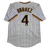 Camiseta de béisbol a rayas de San Diego de Luis Arraez autografiada/firmada Beckett BAS COA