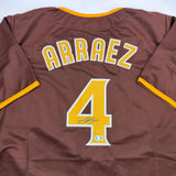 Camiseta de béisbol autografiada/firmada de Luis Arraez San Diego Brown Beckett BAS COA