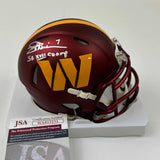 Casco de fútbol americano en miniatura Washington Commanders del campeón SB XVII de Joe Theismann, autografiado y firmado por JSA COA