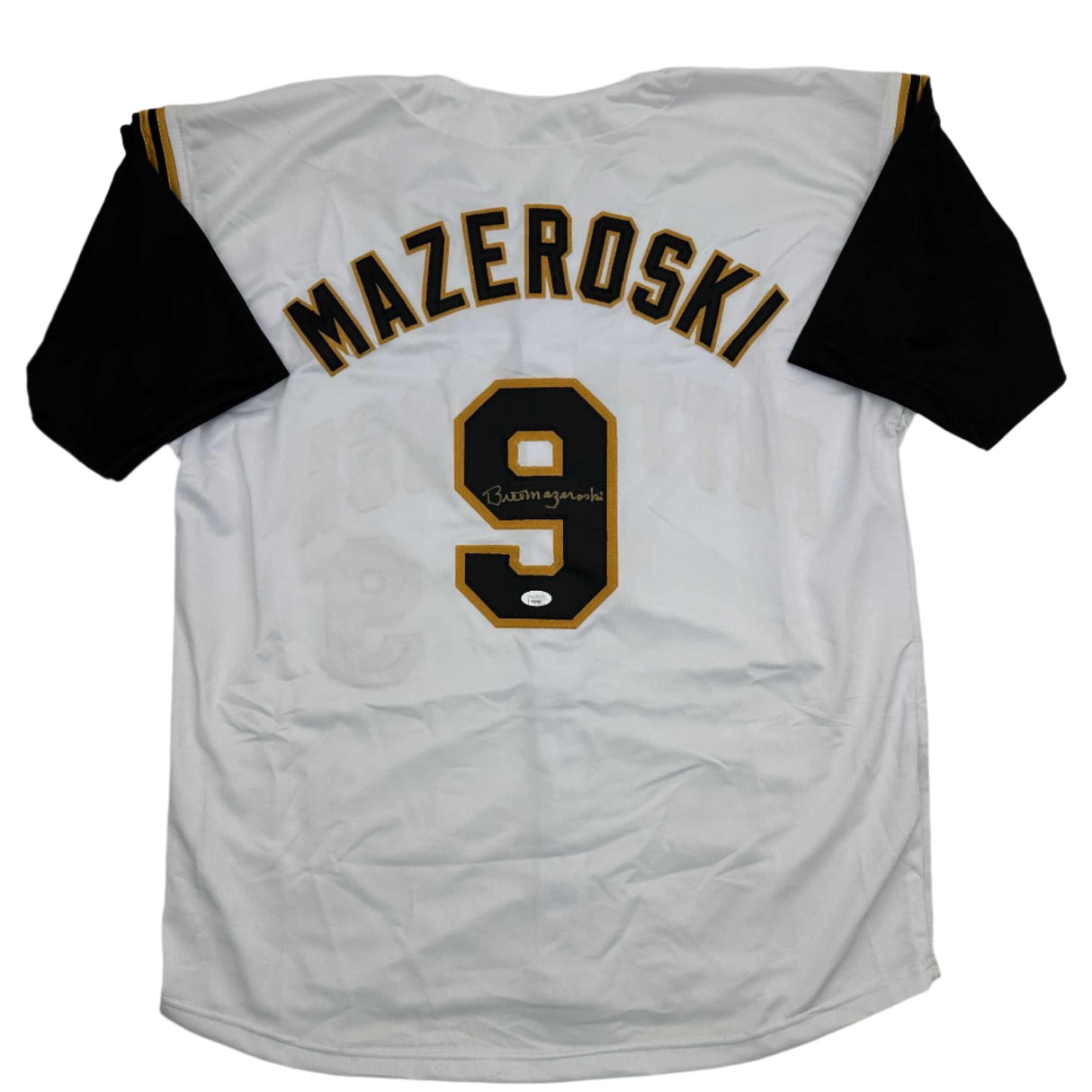 Camiseta de béisbol blanca de Pittsburgh autografiada/firmada por Bill Mazeroski (JSA COA)