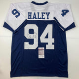 Autographed/Signed Charles Haley Dallas Thanksgiving Day Football Jersey JSA COA