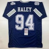 Autographed/Signed Charles Haley Dallas Blue Football Jersey JSA COA