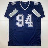 Autographed/Signed Charles Haley Dallas Blue Football Jersey JSA COA