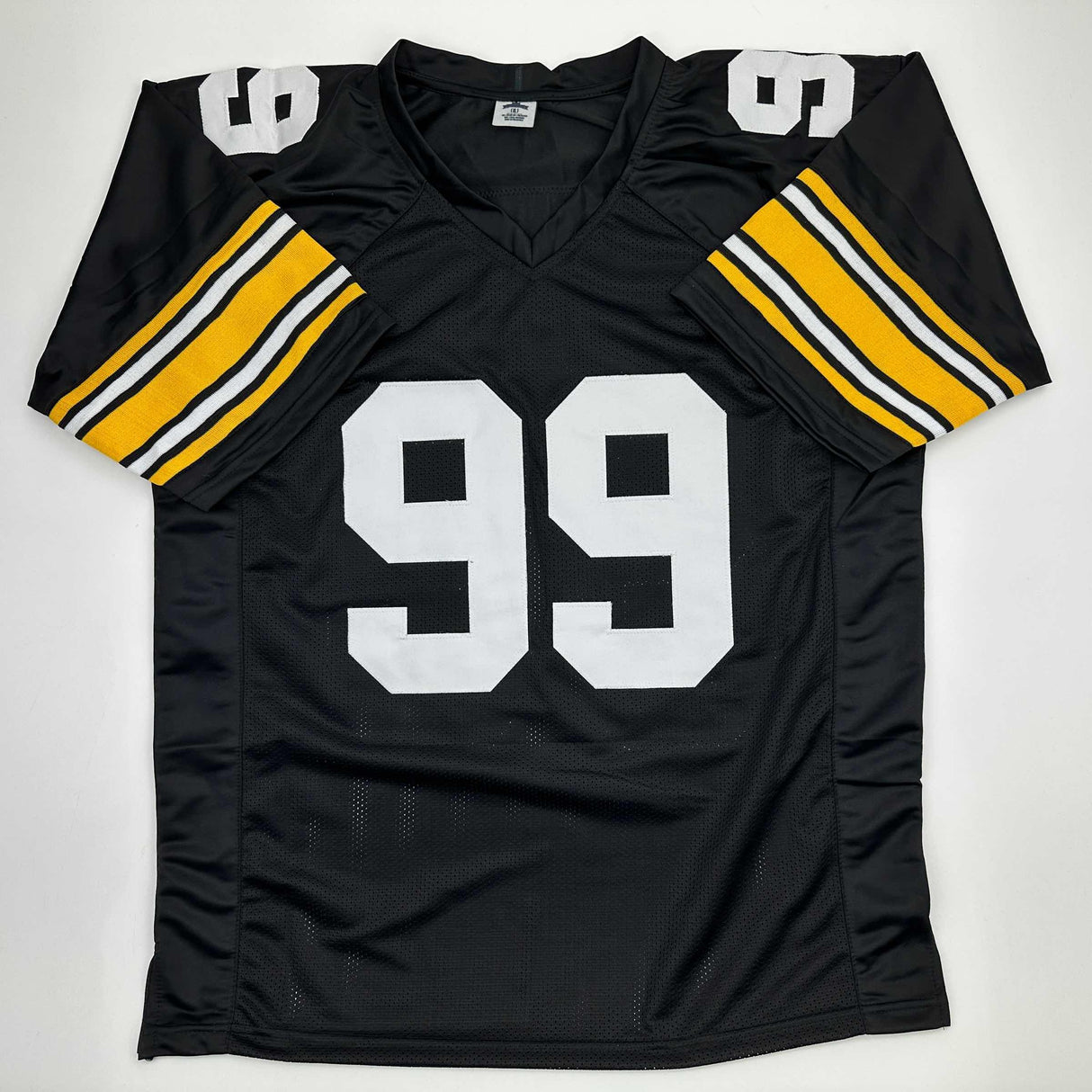 Camiseta de fútbol americano negra de Pittsburgh autografiada/firmada por Levon Kirkland Beckett BAS COA