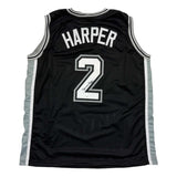 Camiseta de baloncesto negra de San Antonio autografiada y firmada por Dylan Harper (JSA COA)