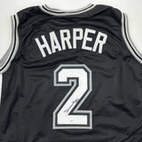 Camiseta de baloncesto negra de San Antonio autografiada y firmada por Dylan Harper (JSA COA)