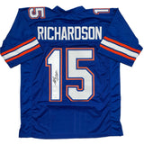Camiseta de fútbol americano universitario azul de Florida autografiada/firmada por Anthony Richardson JSA COA