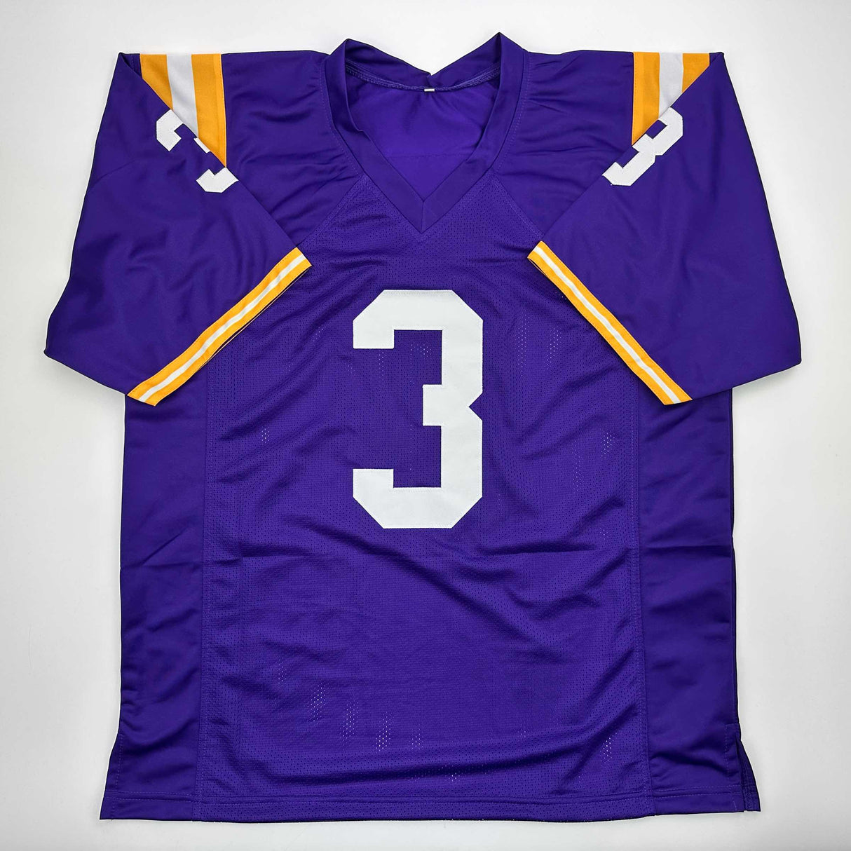 Camiseta de fútbol americano universitario morada de LSU autografiada/firmada por Odell Beckham Jr. Beckett BAS COA