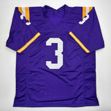 Camiseta de fútbol americano universitario morada de LSU autografiada/firmada por Odell Beckham Jr. Beckett BAS COA