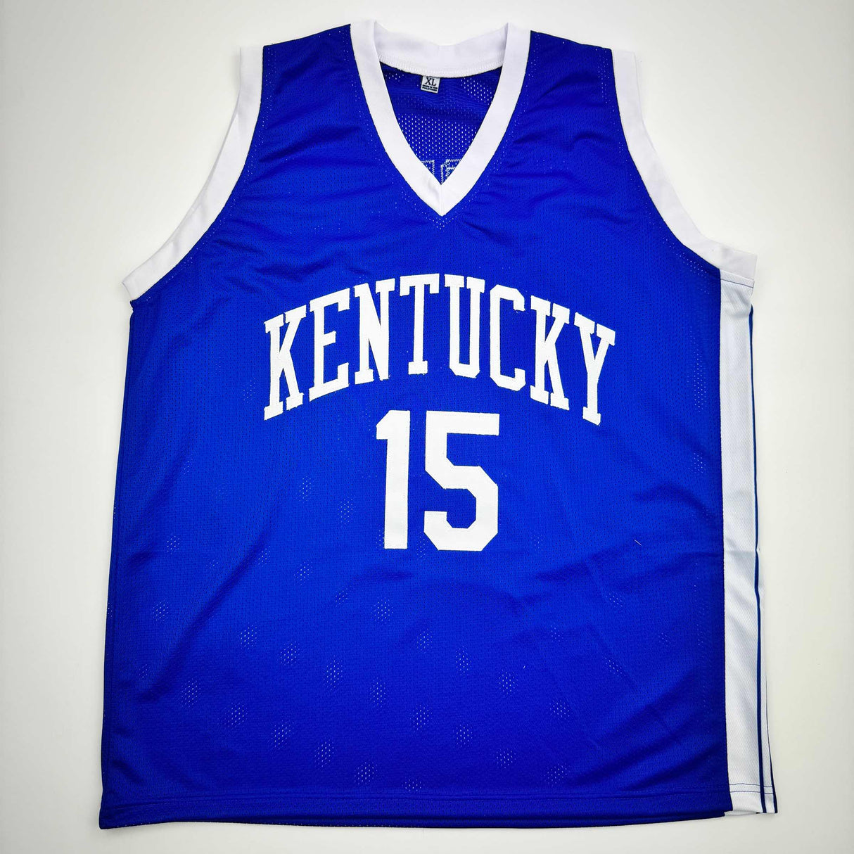Camiseta de baloncesto universitaria azul de Kentucky de Reed Sheppard autografiada y firmada por JSA COA