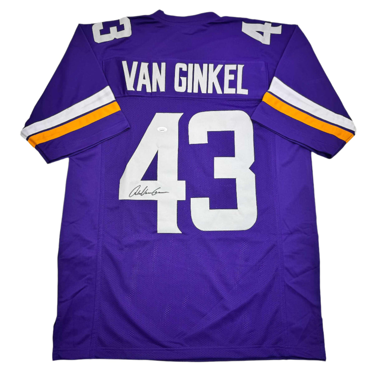 Autographed/Signed Andrew Van Ginkel Minnesota Purple Football Jersey JSA COA
