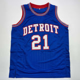 Autographed/Signed Dave Bing HOF 90 Detroit Blue Basketball Jersey Beckett BAS COA
