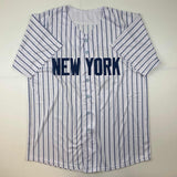 Autographed/Signed Hideki Matsui New York Pinstripe Baseball Jersey Beckett BAS COA