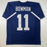 Camiseta de fútbol americano universitario azul de Penn State, autografiada y firmada por NaVorro Bowman, Beckett BAS COA