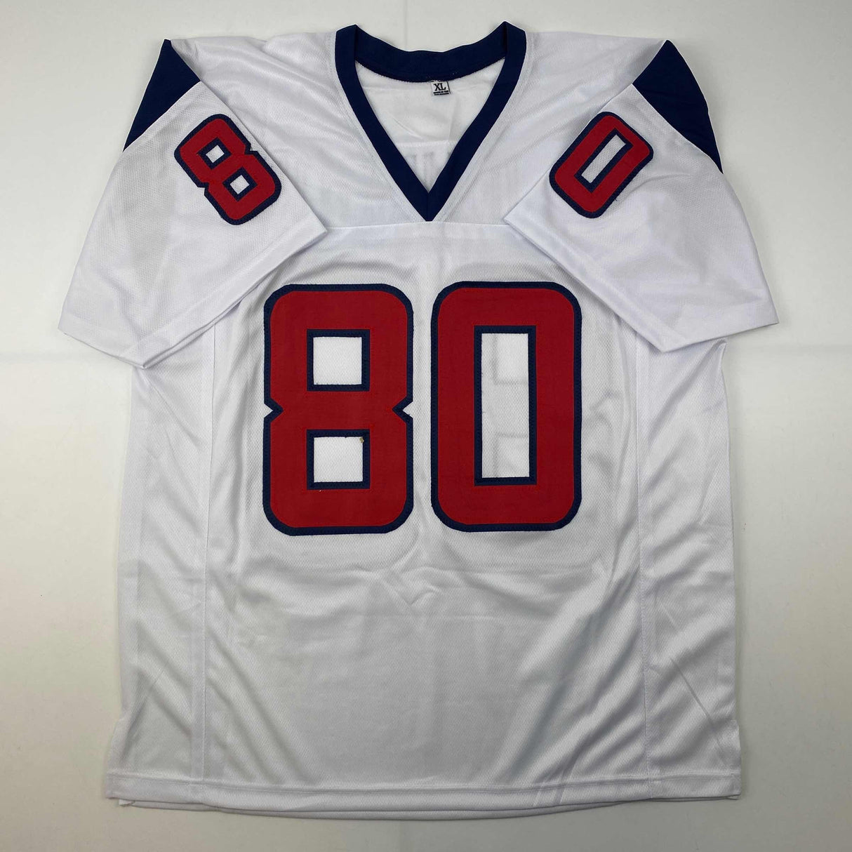 Camiseta de fútbol blanca de Houston autografiada/firmada por Andre Johnson JSA COA