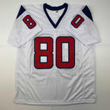 Camiseta de fútbol blanca de Houston autografiada/firmada por Andre Johnson JSA COA