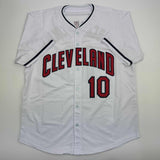 Camiseta de béisbol blanca de Cleveland autografiada/firmada por Edwin Encarnación JSA COA