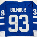 Camiseta de hockey azul de Toronto autografiada/firmada por Doug Gilmour (JSA COA)