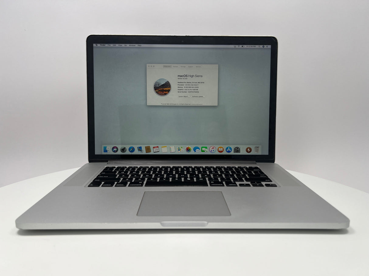 2015 MacBook Pro 15-inch i7 2.8GHz – 16GB RAM 1TB SSD AMD R9 M370X | Silver