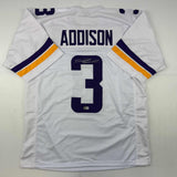 Autographed/Signed Jordan Addison Minnesota White Football Jersey Beckett BAS COA