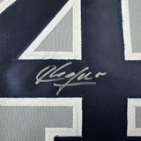 Autographed/Signed Aroldis Chapman New York Grey Baseball Jersey Beckett BAS COA