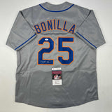 Autographed/Signed Bobby Bonilla New York Grey Baseball Jersey JSA COA