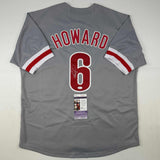 Camiseta de béisbol gris de Filadelfia autografiada/firmada por Ryan Howard (JSA COA)