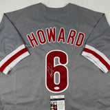 Camiseta de béisbol gris de Filadelfia autografiada/firmada por Ryan Howard (JSA COA)