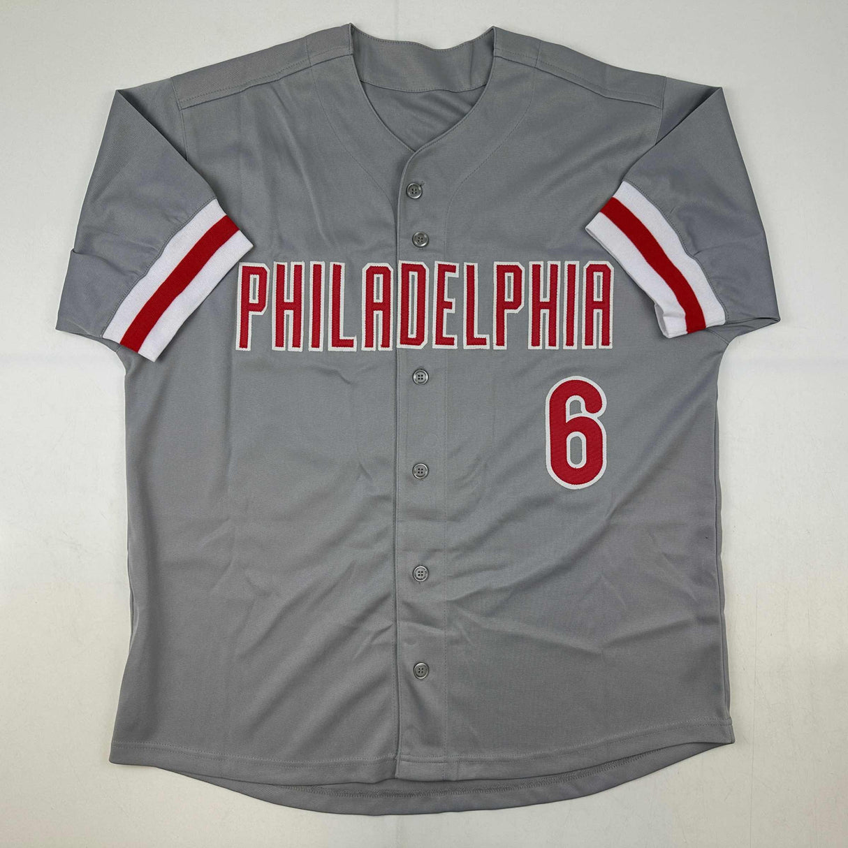 Camiseta de béisbol gris de Filadelfia autografiada/firmada por Ryan Howard (JSA COA)